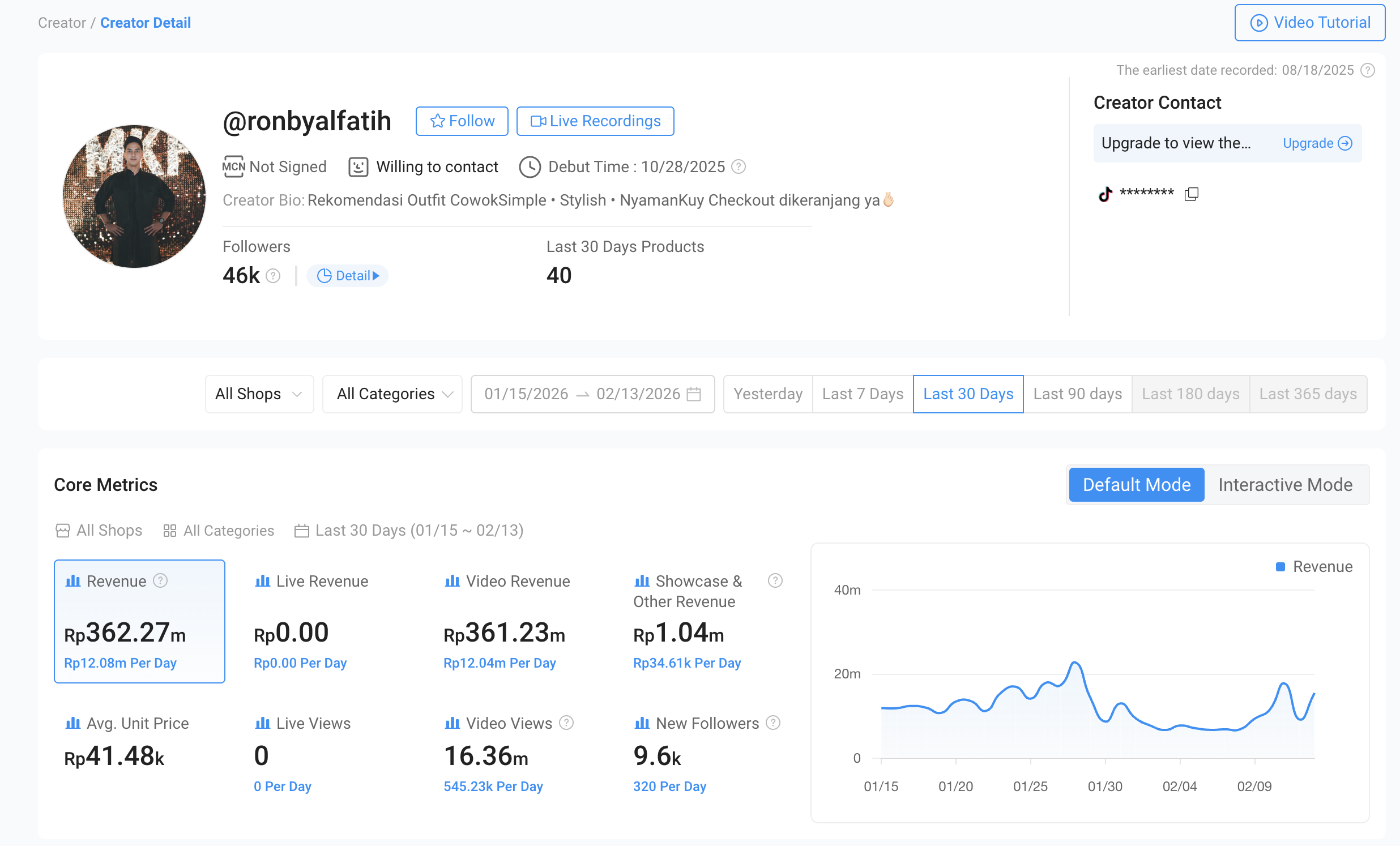 Data Akun Sarung AI — Screenshot 1